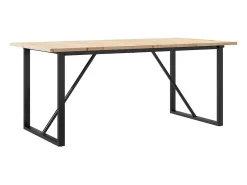 Mesa de comedor O-frame 180x90x75,5 cm madera maciza de pino acero