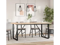 Mesa de comedor O-frame 180x90x75,5 cm madera maciza de pino acero