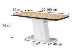 Mesa de comedor oro potencia roble/blanco 120x80x77.3 fenaro