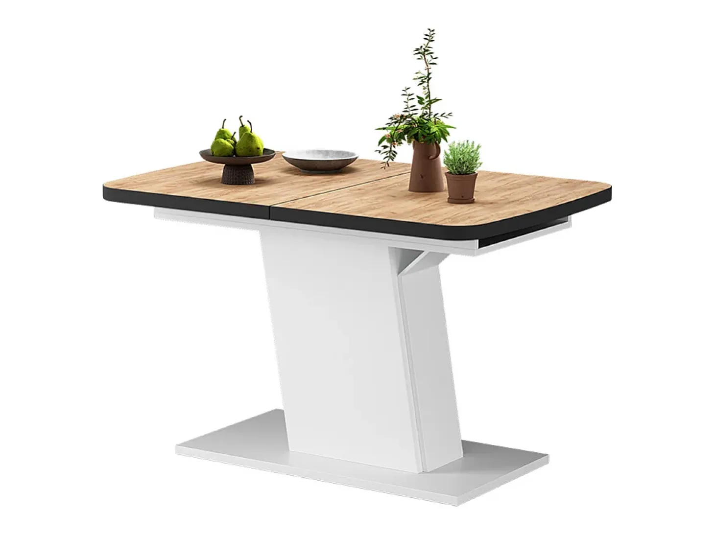 Mesa de comedor oro potencia roble/blanco 120x80x77.3 fenaro