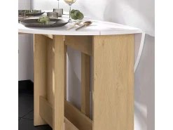 Mesa de comedor oro potencia roble/blanco 100x100x73 rondo