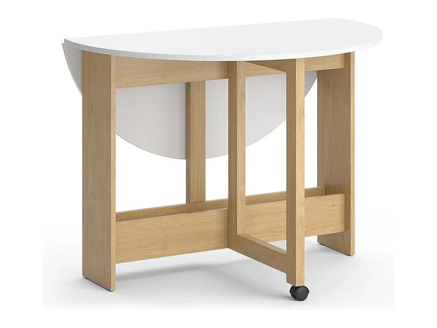 Mesa de comedor oro potencia roble/blanco 100x100x73 rondo