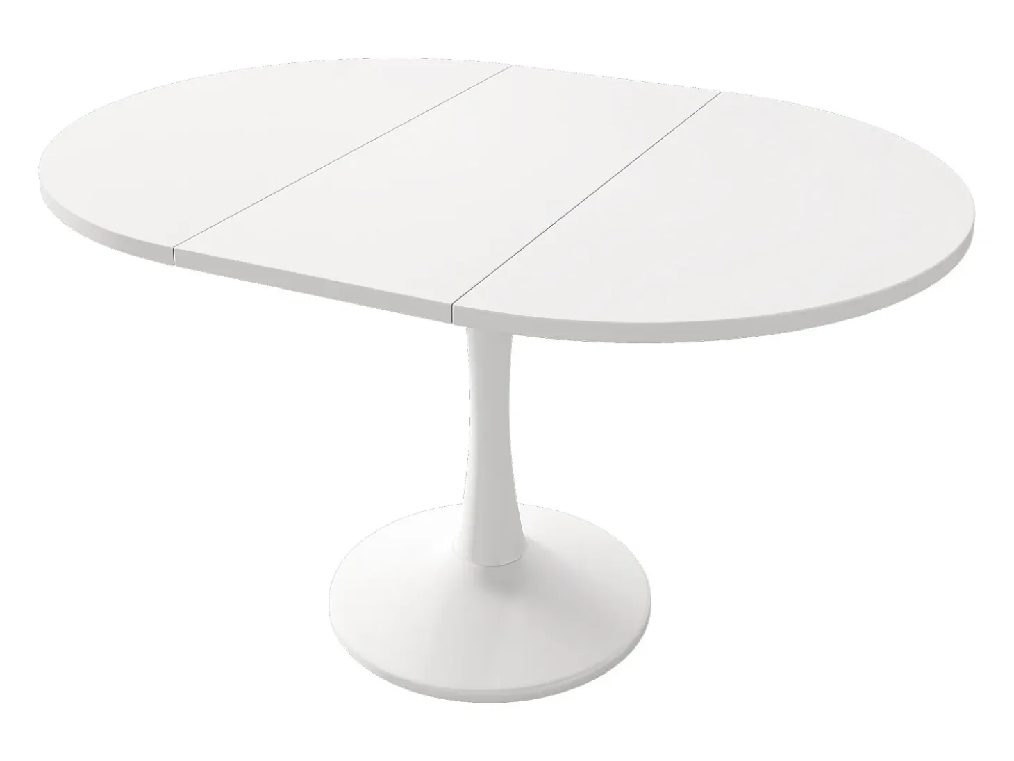 Mesa de comedor ovalada - Mesa redonda extensible blanca - Para comedor y sala de estar