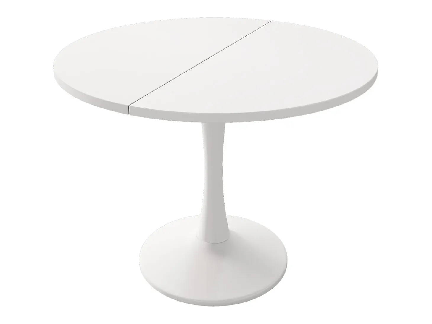 Mesa de comedor ovalada - Mesa redonda extensible blanca - Para comedor y sala de estar