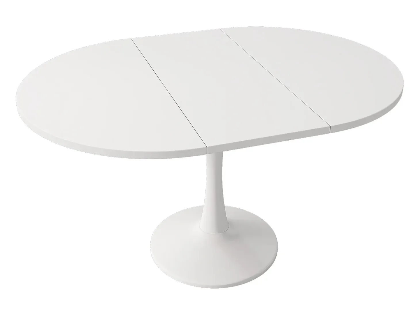 Mesa de comedor ovalada - Mesa redonda extensible blanca - Para comedor y sala de estar
