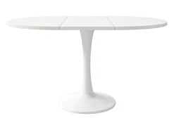 Mesa de comedor ovalada - Mesa redonda extensible blanca - Para comedor y sala de estar