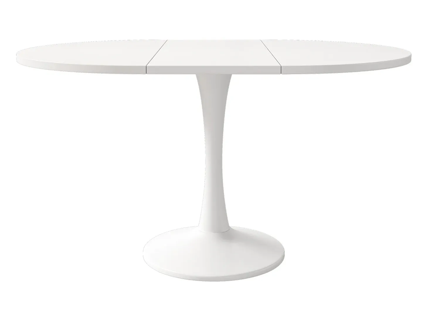 Mesa de comedor ovalada - Mesa redonda extensible blanca - Para comedor y sala de estar