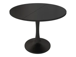 Mesa de comedor ovalada - Mesa redonda extensible negra - para comedor y sala de estar