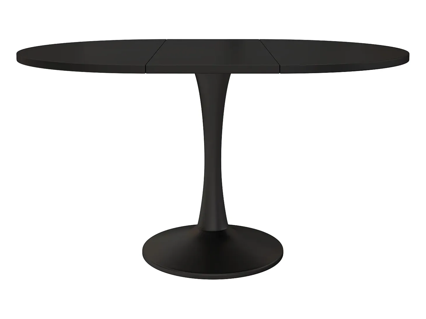 Mesa de comedor ovalada - Mesa redonda extensible negra - para comedor y sala de estar