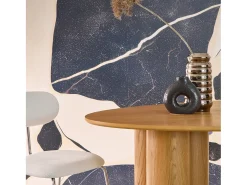Mesa de comedor ovalada de madera de hevea para 8 personas, 220cm
