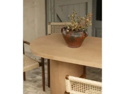 Mesa de comedor ovalada de microcemento en tono terracota DECOWOOD de 200x75cm - LUCÍA - DECOWOOD