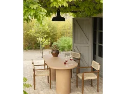 Mesa de comedor ovalada de microcemento en tono terracota DECOWOOD de 200x75cm - LUCÍA - DECOWOOD