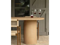 Mesa de comedor ovalada de microcemento en tono terracota DECOWOOD de 160x75cm - LUCÍA - DECOWOOD