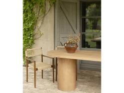 Mesa de comedor ovalada de microcemento en tono terracota DECOWOOD de 180x75cm - LUCÍA - DECOWOOD