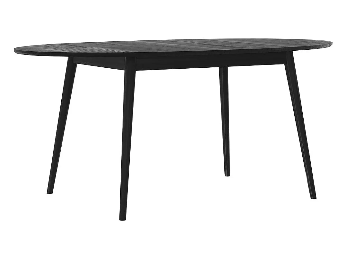 Mesa de comedor ovalada de madera negra extensible 170/200 cm - Eddy