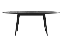 Mesa de comedor ovalada de madera negra extensible 170/200 cm - Eddy