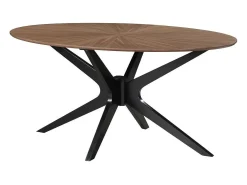 Mesa de comedor ovalada de diseño en nogal 160 cm DIELLI