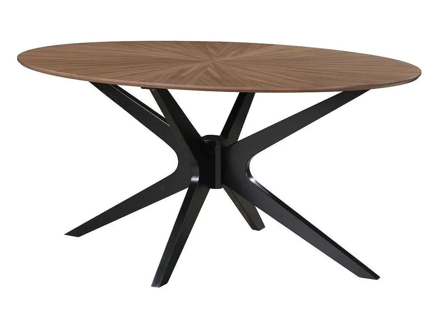 Mesa de comedor ovalada de diseño en nogal 160 cm DIELLI