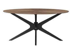 Mesa de comedor ovalada de diseño en nogal 160 cm DIELLI