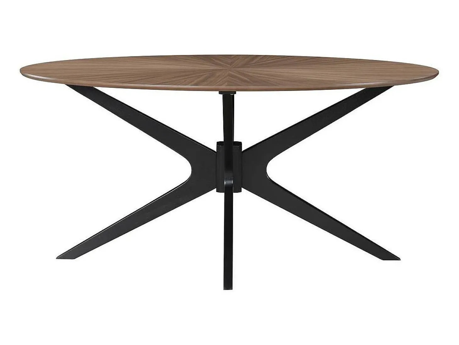 Mesa de comedor ovalada de diseño en nogal 160 cm DIELLI
