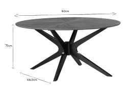 Mesa de comedor ovalada de diseño en nogal 160 cm DIELLI