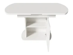 Mesa de comedor ovalada extensible (110/130 x 70 x 75 cm) - Mango blanco/plateado
