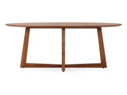 Mesa de comedor ovalada LUVIO chapada en roble 200 cm-Color Negro