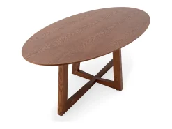 Mesa de comedor ovalada LUVIO chapada en roble 200 cm-Color Negro