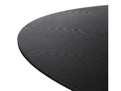 Mesa de comedor ovalada LUVIO chapada en roble 200 cm-Color Negro