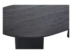 Mesa de comedor ovalada VAGOS efecto madera marrón oscuro longitud 200cm, ideal para un comedor acogedor