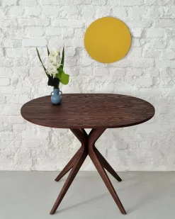 Mesa de comedor ovalada 75x100cm Jubi madera de fresno
