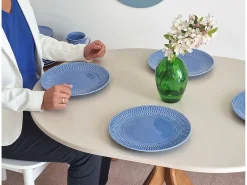 Mesa de comedor ovalada 75x100cm Jubi Blanco Tiza