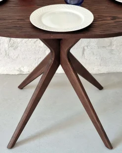 Mesa de comedor ovalada 75x100cm Jubi fresno teñido roble