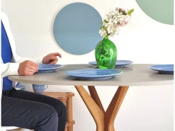 Mesa de comedor ovalada 75x100cm Jubi Marrón Beige