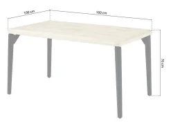 Mesa de comedor Padma 160 Negro - Roble