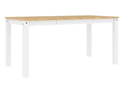 Mesa de comedor Panamá blanca 160x80x75 cm madera maciza de pino