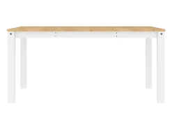 Mesa de comedor Panamá blanca 160x80x75 cm madera maciza de pino