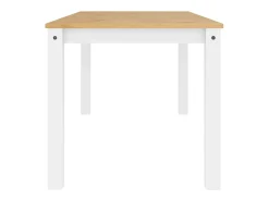 Mesa de comedor Panamá blanca 160x80x75 cm madera maciza de pino