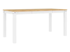 Mesa de comedor Panamá blanca 160x80x75 cm madera maciza de pino