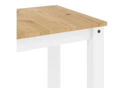 Mesa de comedor Panamá blanca 117x60x75 cm madera maciza de pino