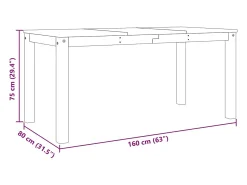 Mesa de comedor Panama madera maciza de pino 160x80x75 cm