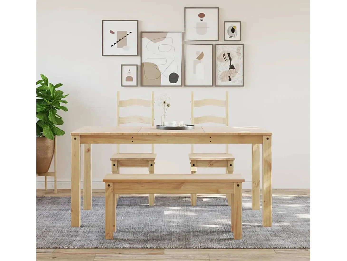 Mesa de comedor Panama madera maciza de pino 160x80x75 cm ES898690