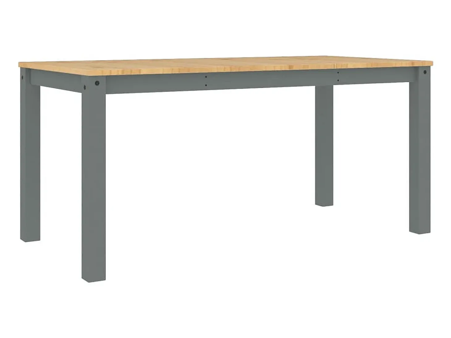 Mesa de comedor Panama madera maciza de pino gris 160x80x75 cm