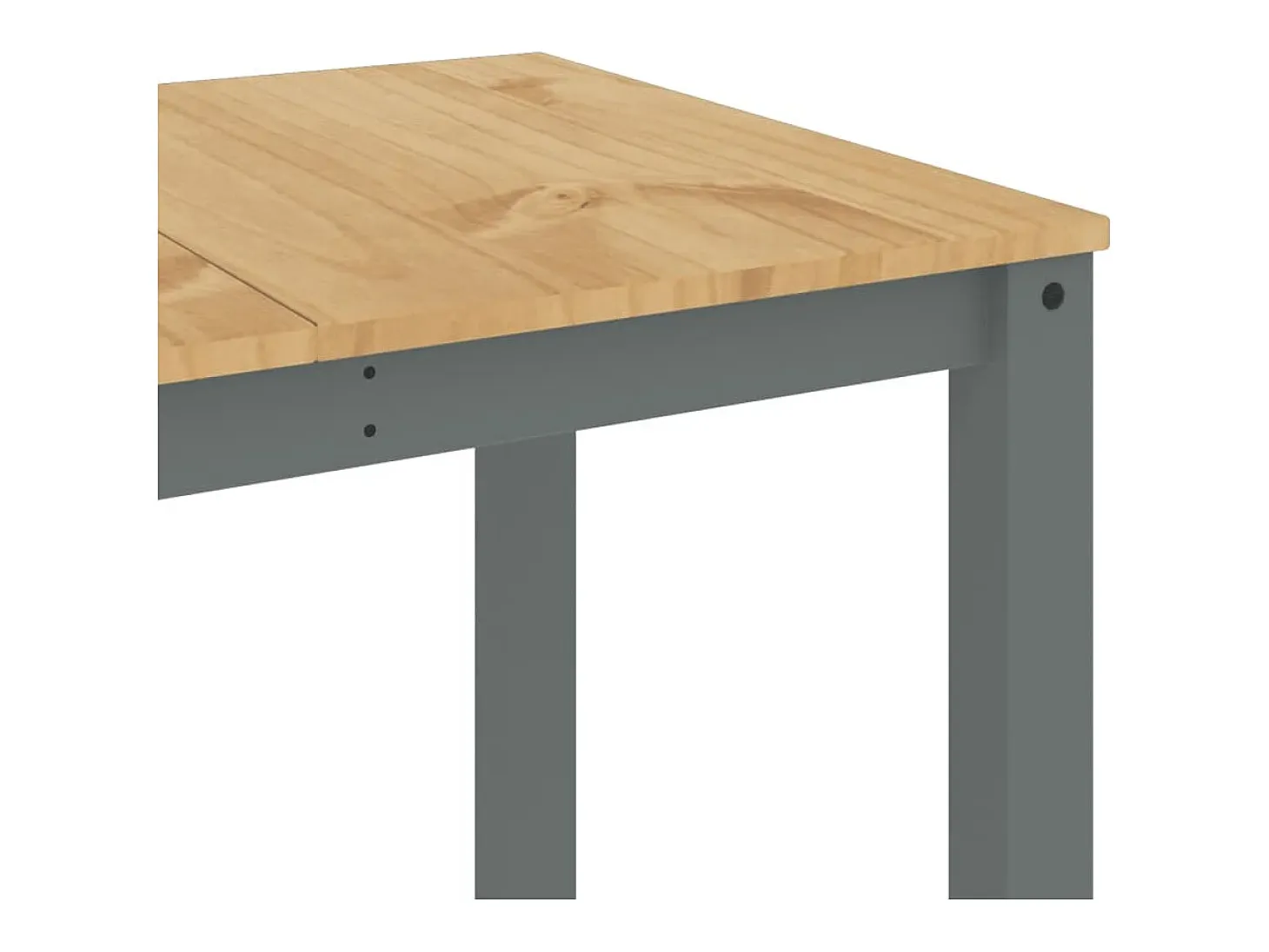 Mesa de comedor Panama madera maciza de pino gris 160x80x75 cm