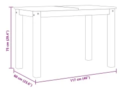 Mesa de comedor Panama madera maciza de pino 117x60x75 cm