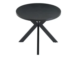 Mesa de comedor para 8 personas, chapa de roble y metal - Negro - LINIOMA