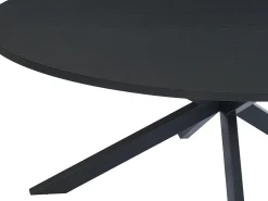 Mesa de comedor para 8 personas, chapa de roble y metal - Negro - LINIOMA