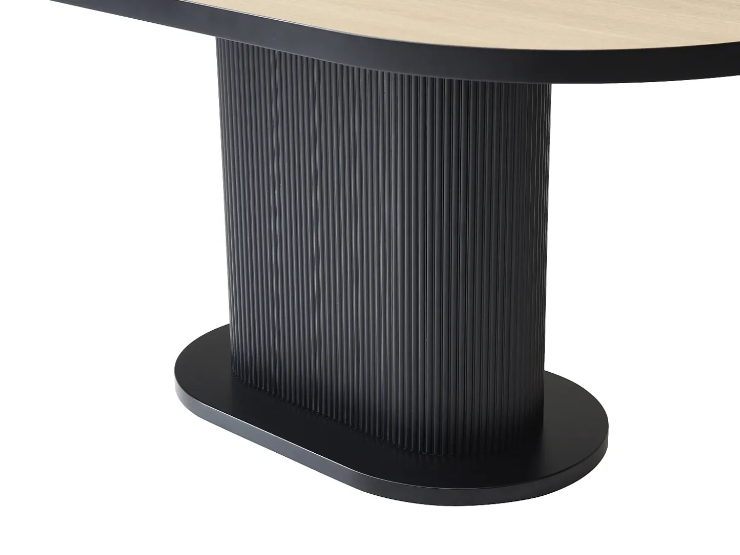 Mesa de comedor para 6 personas en MDF - Natural y Negro - CALIENO