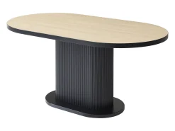Mesa de comedor para 6 personas en MDF - Natural y Negro - CALIENO