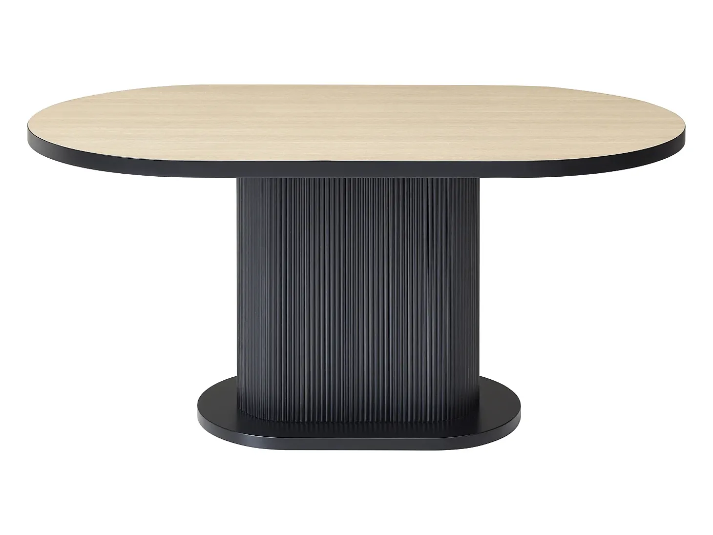 Mesa de comedor para 6 personas en MDF - Natural y Negro - CALIENO